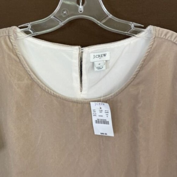 NEW J. Crew Factory Velvet T-shirt Top Blouse Warm Pebble Pink Size MEDIUM K3491 - Picture 3 of 6